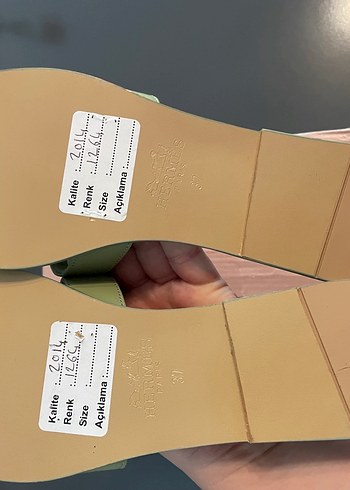 37 Beden yeşil Renk Hermes modeli terlik