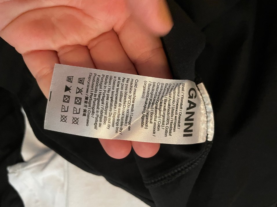 Siyah Oversize GANNI Baskılı Tişört - Görsel 4