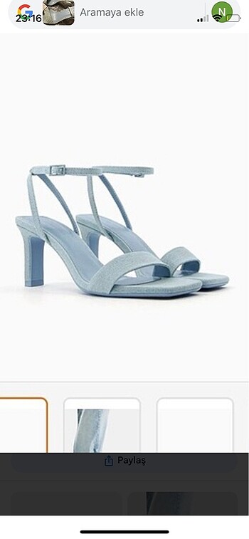 Bershka topuklu denim sandalet