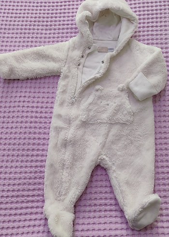 Beyaz kalın Bebek Tulum 3-6aylik