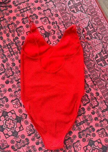 Kırmızı Fırfırlı İpli Kadın Mayo - Görsel 3