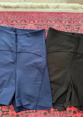 Kadın Lacivert Yüksek Bel Mini Şort - Görsel 2