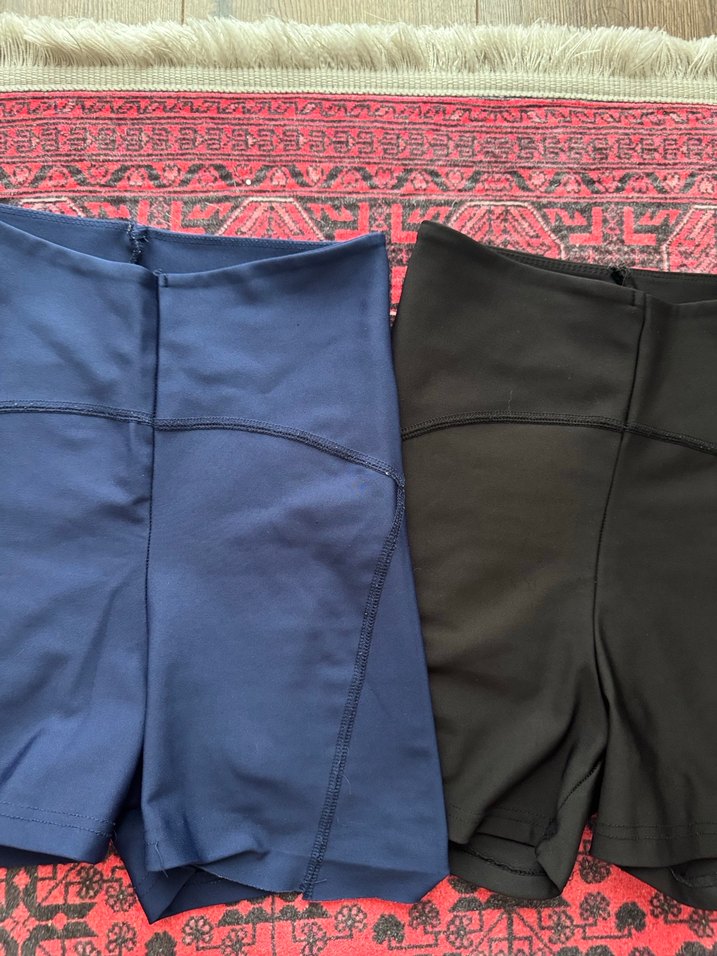 Kadın Lacivert Yüksek Bel Mini Şort - Görsel 2