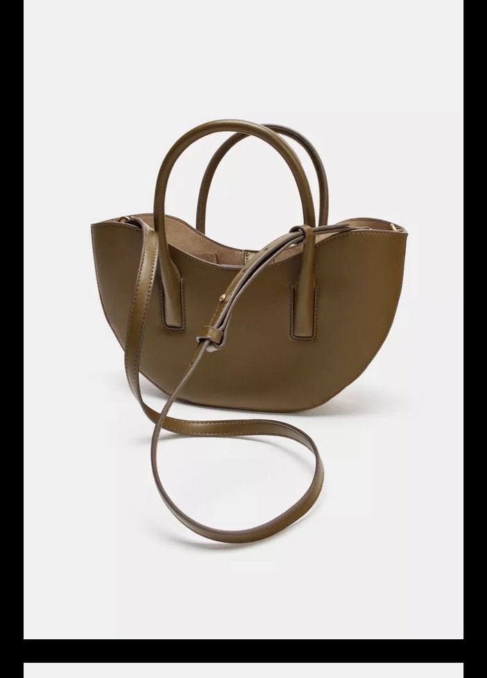 zara oval mini shopper çanta - Görsel 2