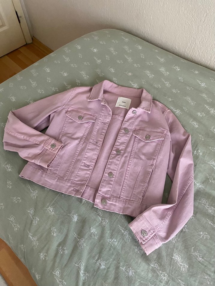 mango pembe kot ceket - Görsel 3