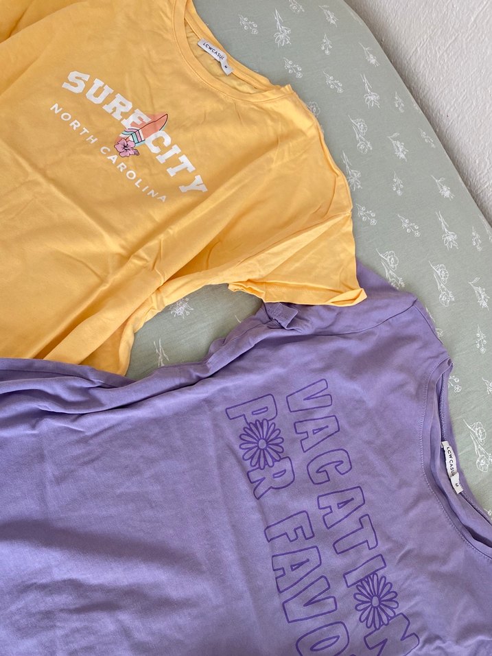 lcw yazlık tişörtler sarı mor - Görsel 2