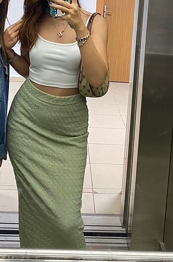 yeşil uzun etek