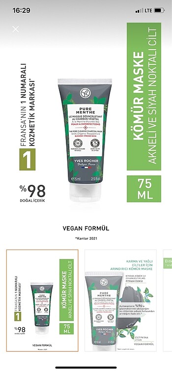 yves rosher kil kömür maskesi - Görsel 3