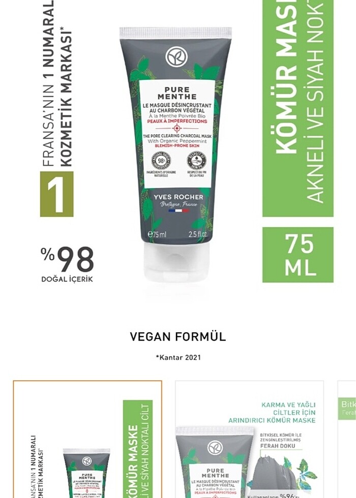 yves rosher kil kömür maskesi - Görsel 3