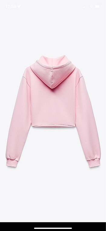 Zara zara interlok örgü crop sweatshirt pembe