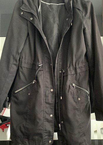 Düğmeli Siyah Midi Kadın Ceket - Görsel 4