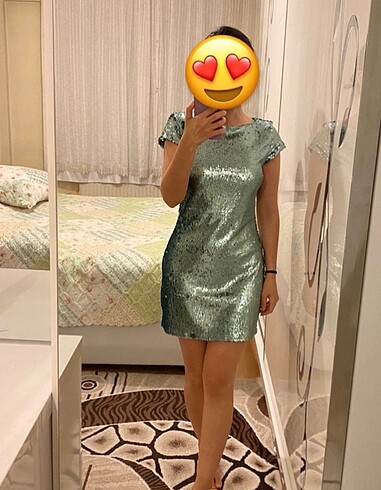 Zara pullu mini elbise