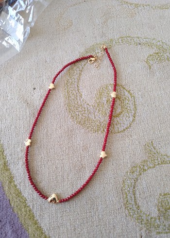 Kırmızı Boncuklu Mini Bohem Kolye - Görsel 2