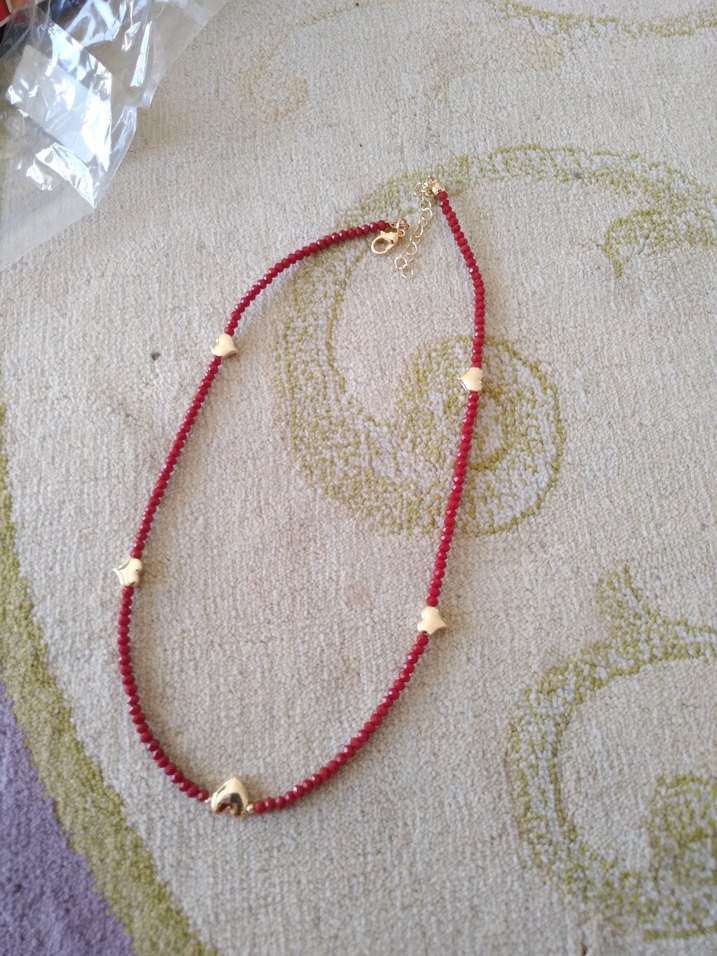 Kırmızı Boncuklu Mini Bohem Kolye - Görsel 2