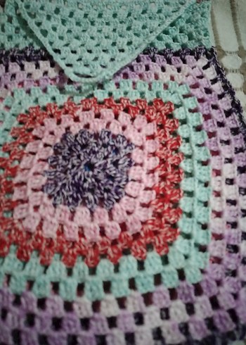 Bohem Renkli Örgü Kadın Çanta - Görsel 4