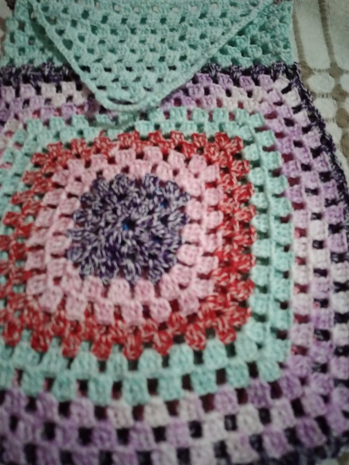 Bohem Renkli Örgü Kadın Çanta - Görsel 4