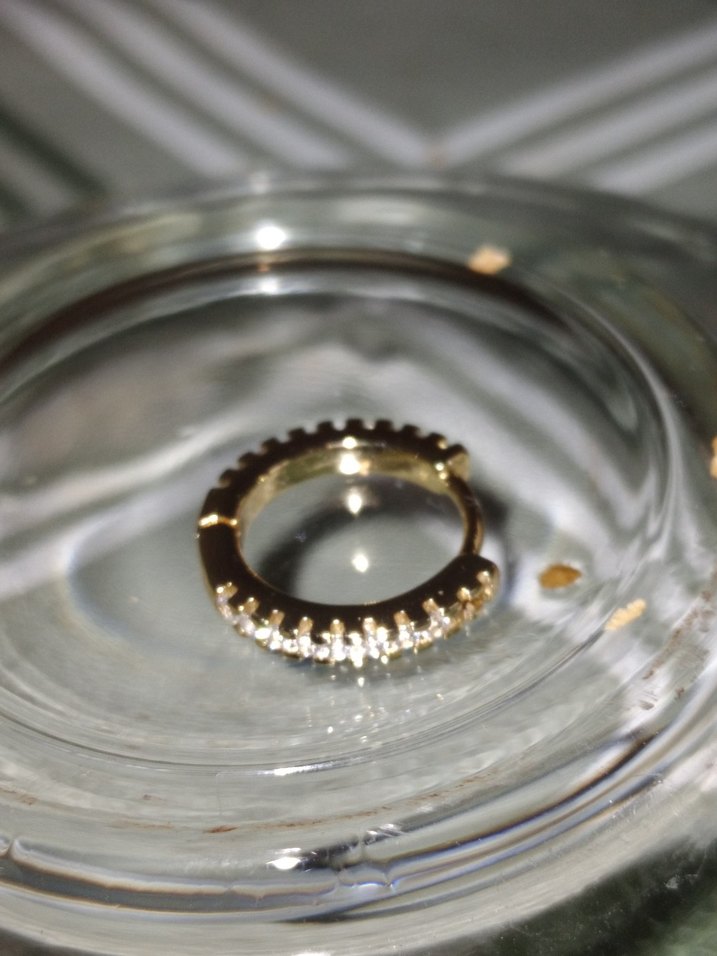 Altın Renkli Parlak taşlarla süslü Küpe - Görsel 2