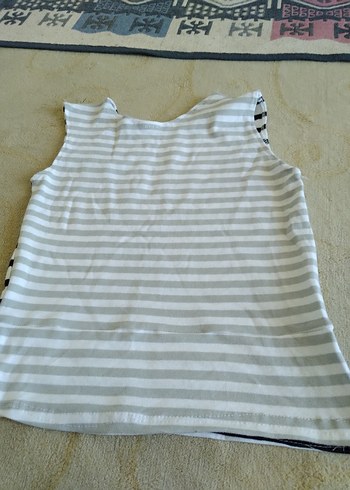 Çizgili Beyaz Gri Çocuk Atlet - Görsel 5