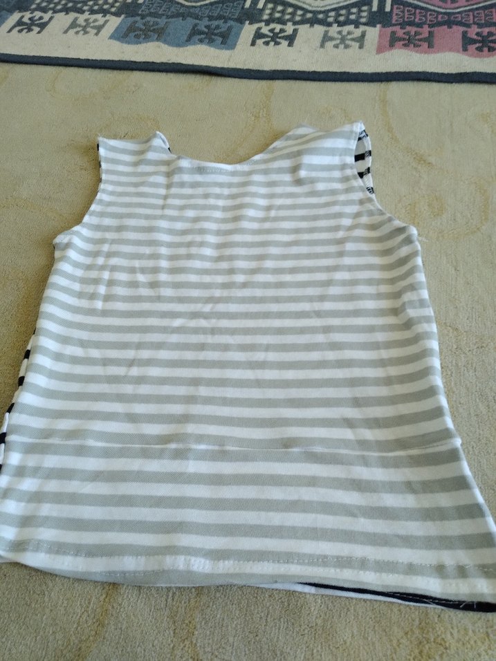 Çizgili Beyaz Gri Çocuk Atlet - Görsel 5