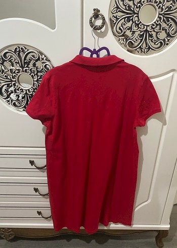 Kırmızı Kısa Kollu Polo Elbise - Görsel 3