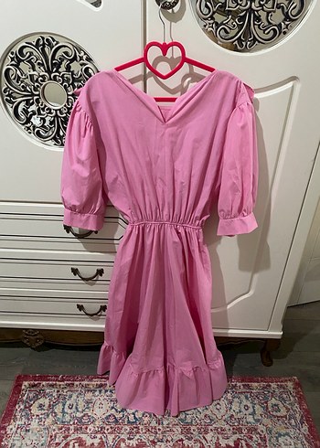 Pembe Fırfırlı Bohem Elbisesi - Görsel 2