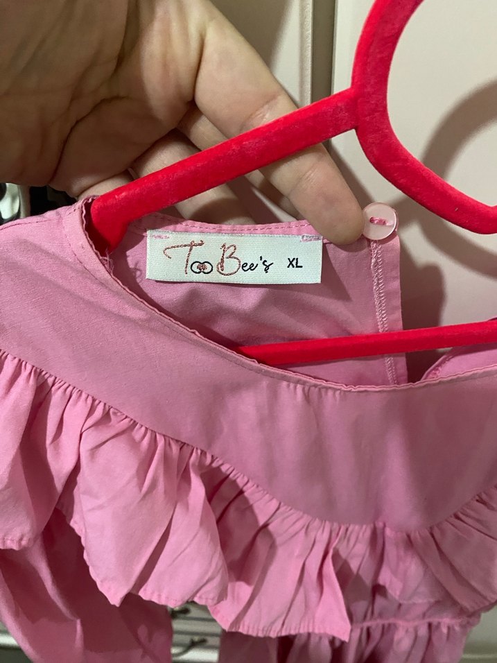 Pembe Fırfırlı Bohem Elbisesi - Görsel 3