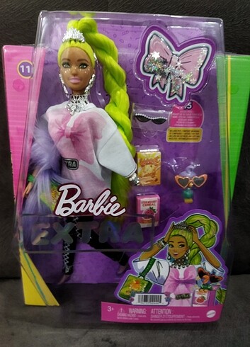 Barbie extra neon saçlı bebek 