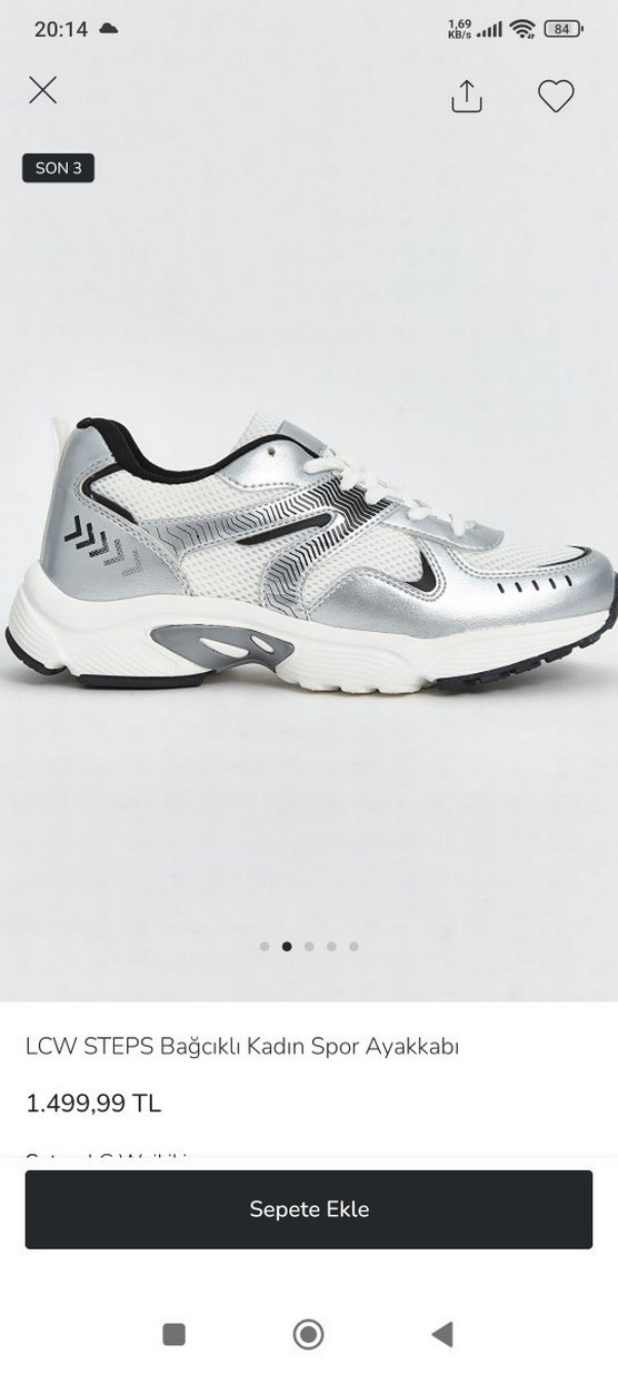 LCW STEPS Kadın Spor Ayakkabı Beyaz Gri - Görsel 2