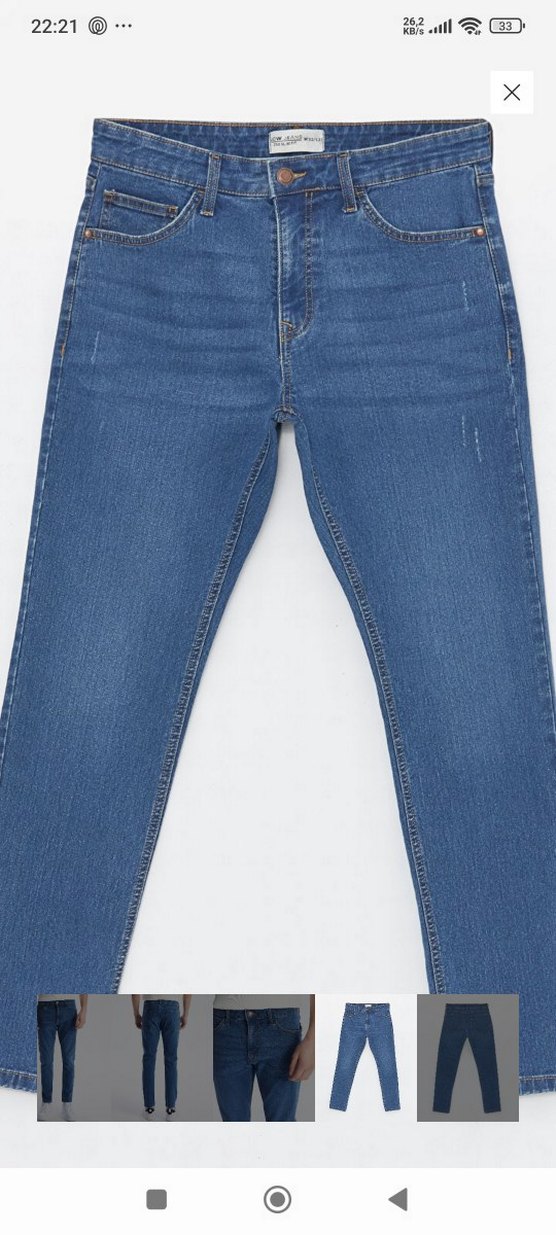 Erkek Lacivert Slim Fit Kot Pantolon - Görsel 3