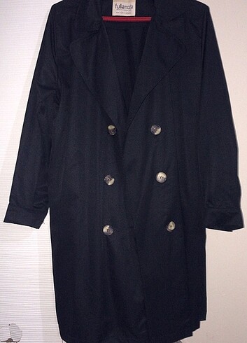 Fulla Siyah Trençkot - Görsel 5