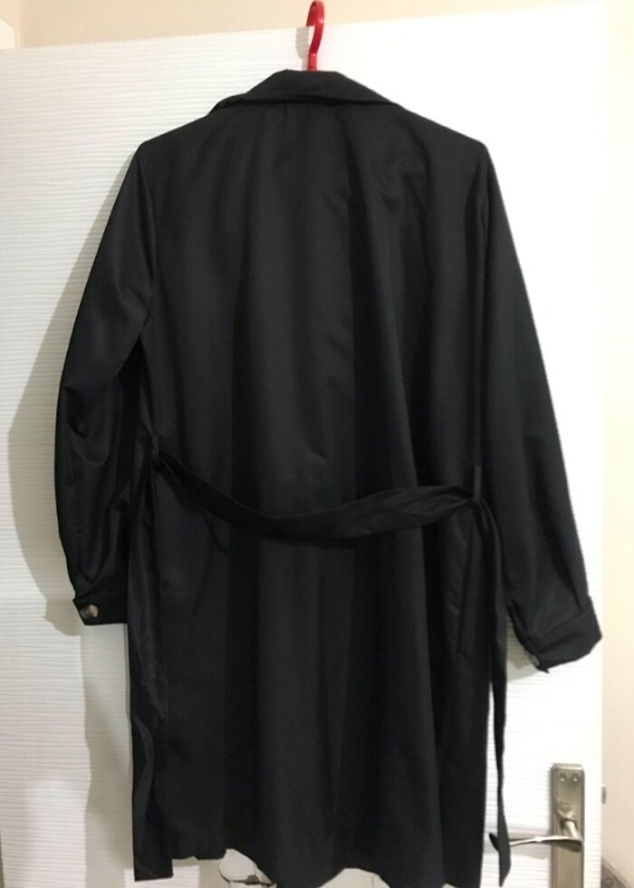 Fulla Siyah Trençkot - Görsel 4