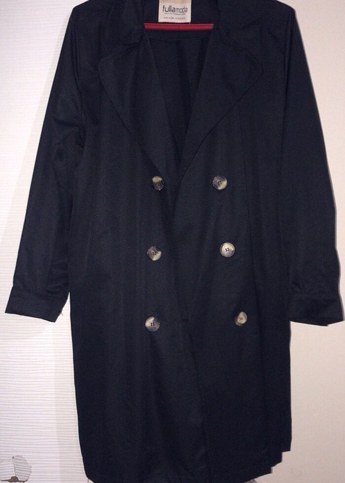 Fulla Siyah Trençkot - Görsel 5