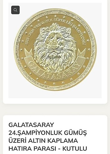  Beden Renk Galatasaray 2024 şampiyonluk gümüş üzeri altın kaplama