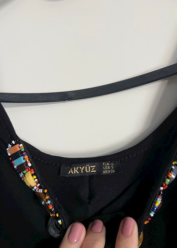 s Beden siyah Renk Zincir Detaylı Siyah Uzun Kolsuz Elbise