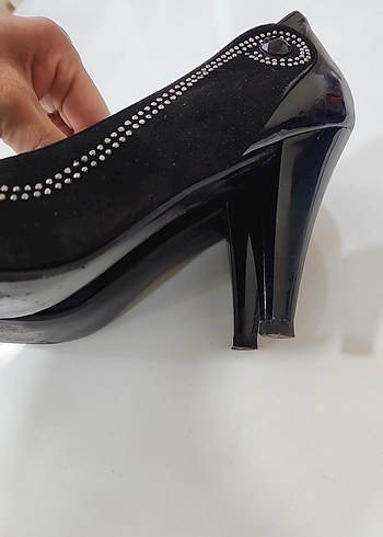39 Beden siyah Renk Siyah süet Topuklu ayakkabı