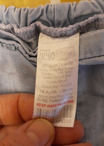 Gri Mini kız çocuk Kot Şort Düğmeli - Görsel 2