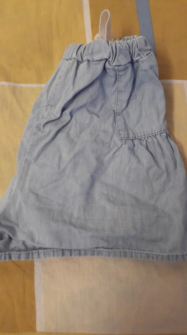 Gri Mini kız çocuk Kot Şort Düğmeli - Görsel 3