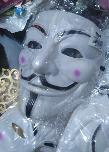 Beyaz Guy Fawkes Maskesi - Görsel 4