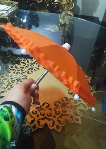 Turuncu Fırfırlı Şemsiye - Görsel 2