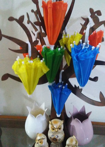 Renkli Püsküllü Bohem Kadın Şemsiye - Görsel 3