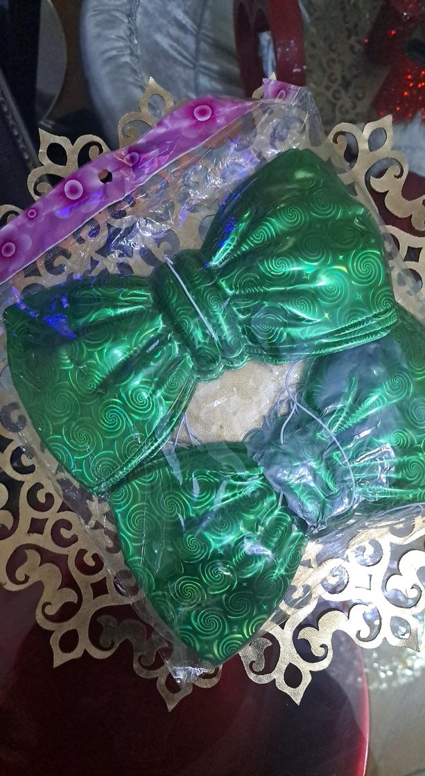 Parlak Yeşil Desenli Erkek Papyon - Görsel 3