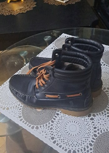 Kahverengi Bağcıklı UNISEX DERİ lacivert Kauçuk Bot - Görsel 3