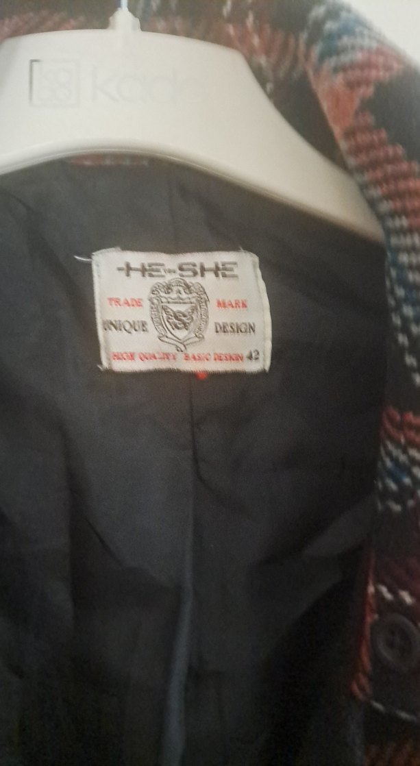 Düğmeli Ekose Desenli Gri Midi Yün Ceket  Kaban - Görsel 3