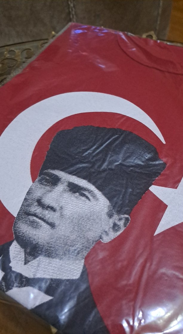 Atatürk ve Türk Bayrağı Baskılı Kırmızı Tişört - Görsel 3