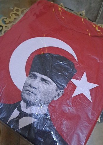 unisex Atatürk BAYRAK baskılı tişört - Görsel 3