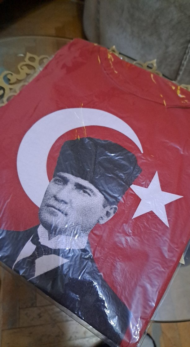 unisex Atatürk BAYRAK baskılı tişört - Görsel 3