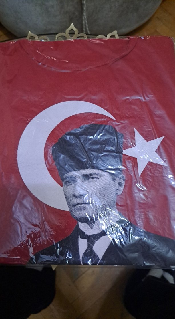 unisex Atatürk BAYRAK baskılı tişört - Görsel 2