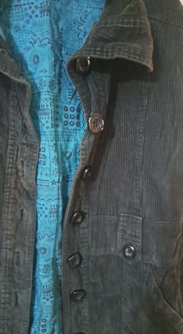 Düğmeli Siyah kadife Ceket - Görsel 2