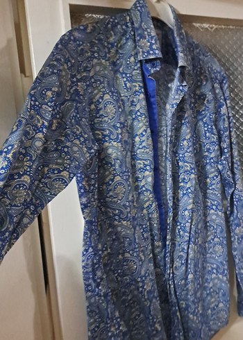 Mavi Desenli Bohem Erkek Gömlek - Görsel 3