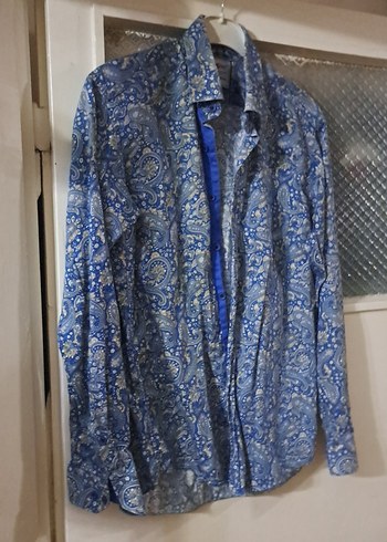 Mavi Desenli Bohem Erkek Gömlek - Görsel 2